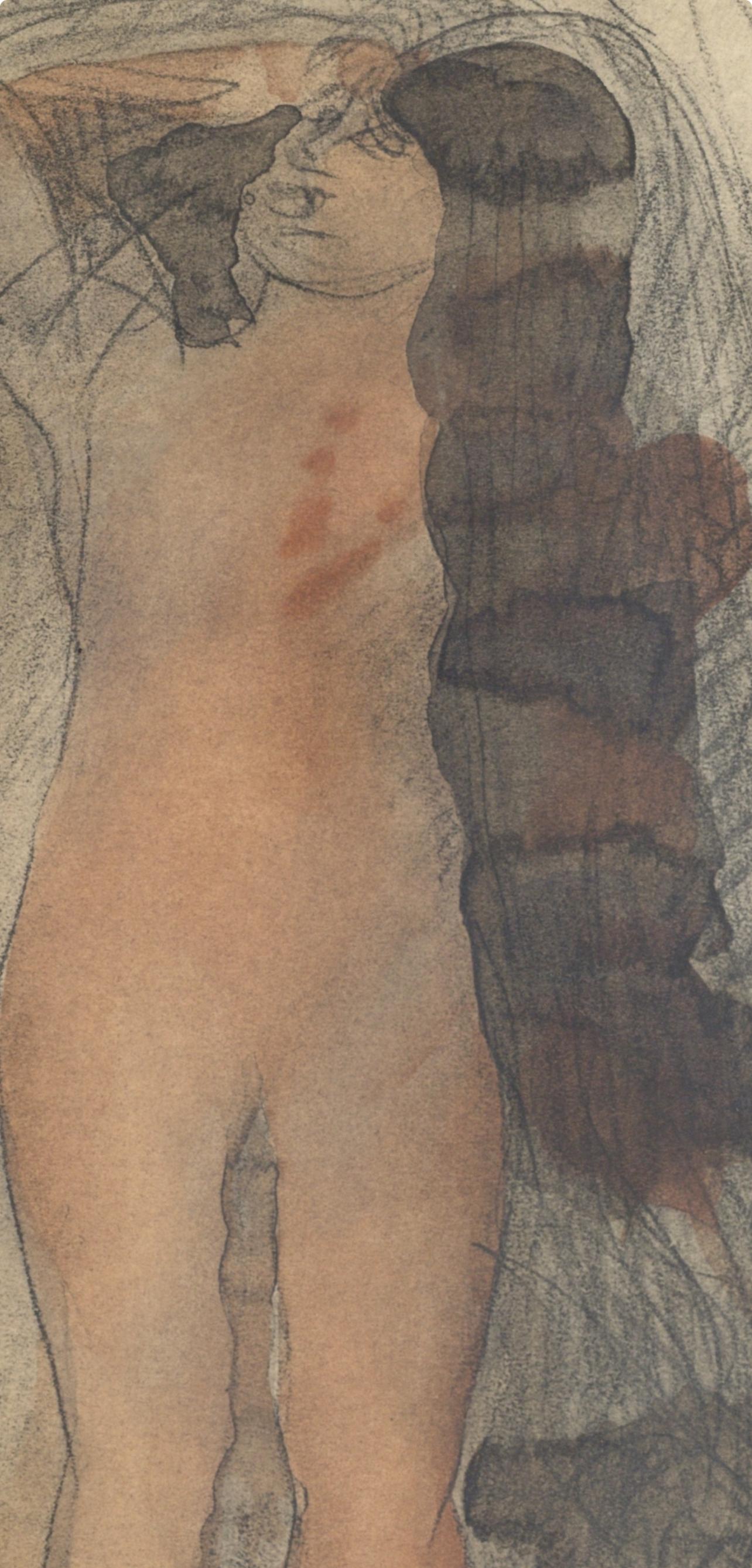 Rodin, Composición, La Varende, Rodin (después) - Landscape Print Beige de Auguste Rodin