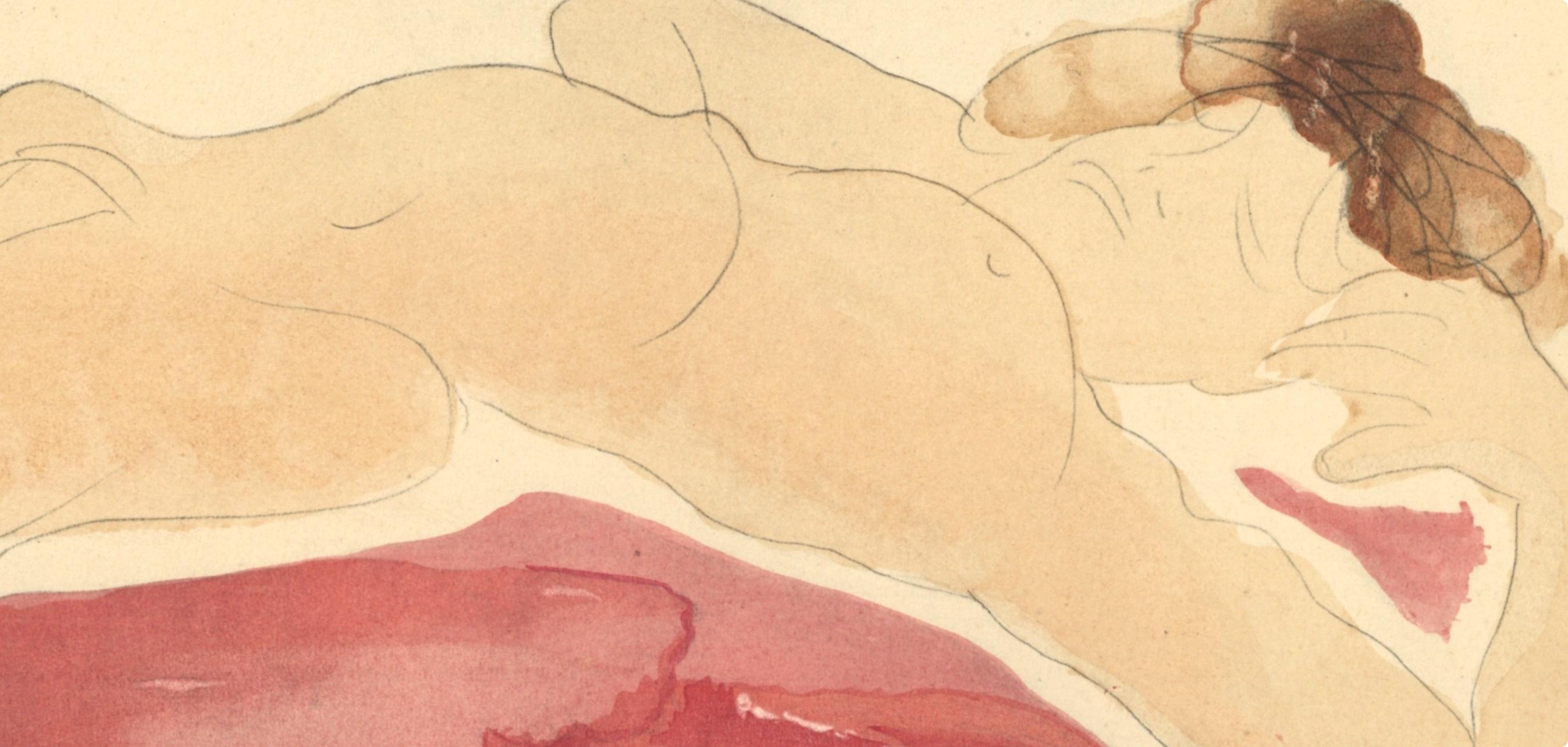 Rodin, Composition, La Varende, Rodin (after) - Beige Figurative Print by Auguste Rodin