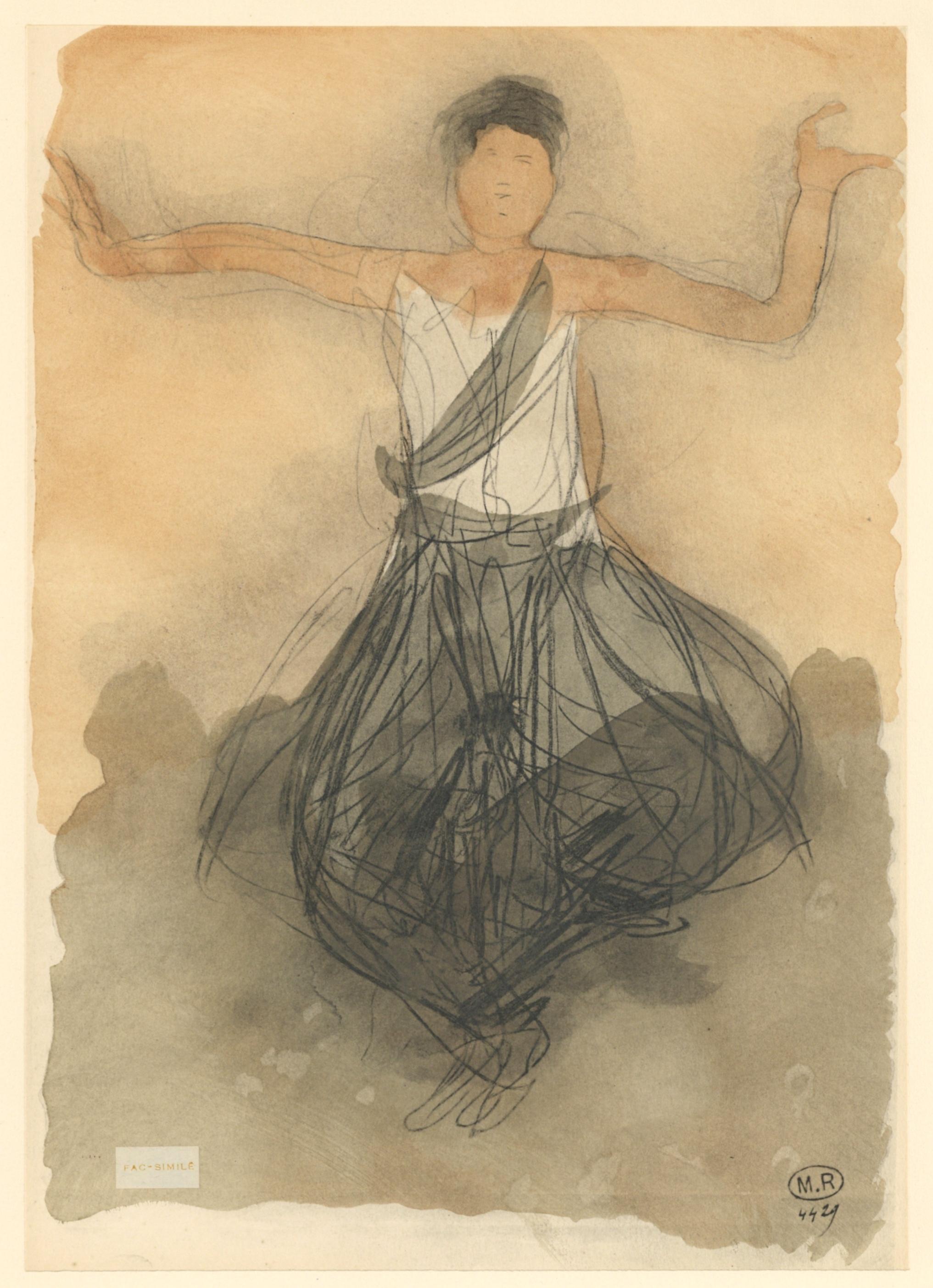 Lithographie und Schablone auf Vélin pur fil Papier. Aufschrift: unsigniert und nicht nummeriert, wie ausgegeben. Guter Zustand. Anmerkungen: Aus dem Folio, La Varende, Rodin, 1944. Herausgegeben von Éditions Rombaldi, Paris, unter der Leitung von