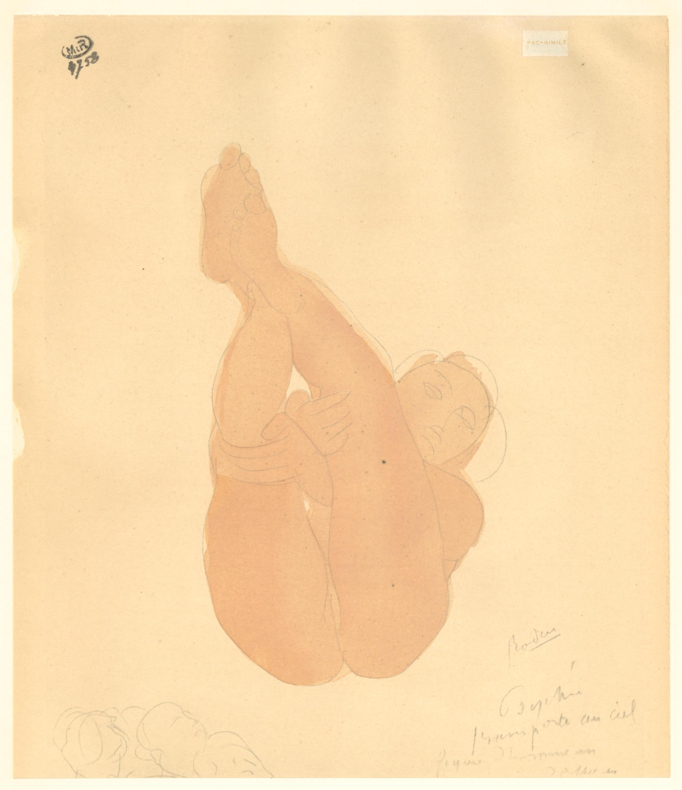Lithographie et pochoir sur papier vélin pur fil. Inscription : non signé et non numéroté, tel que publié. Bon état. Notes : D'après le folio, La Varende, Rodin, 1944. Publié par les Éditions Rombaldi, Paris, sous la direction de René Gas, Paris ;