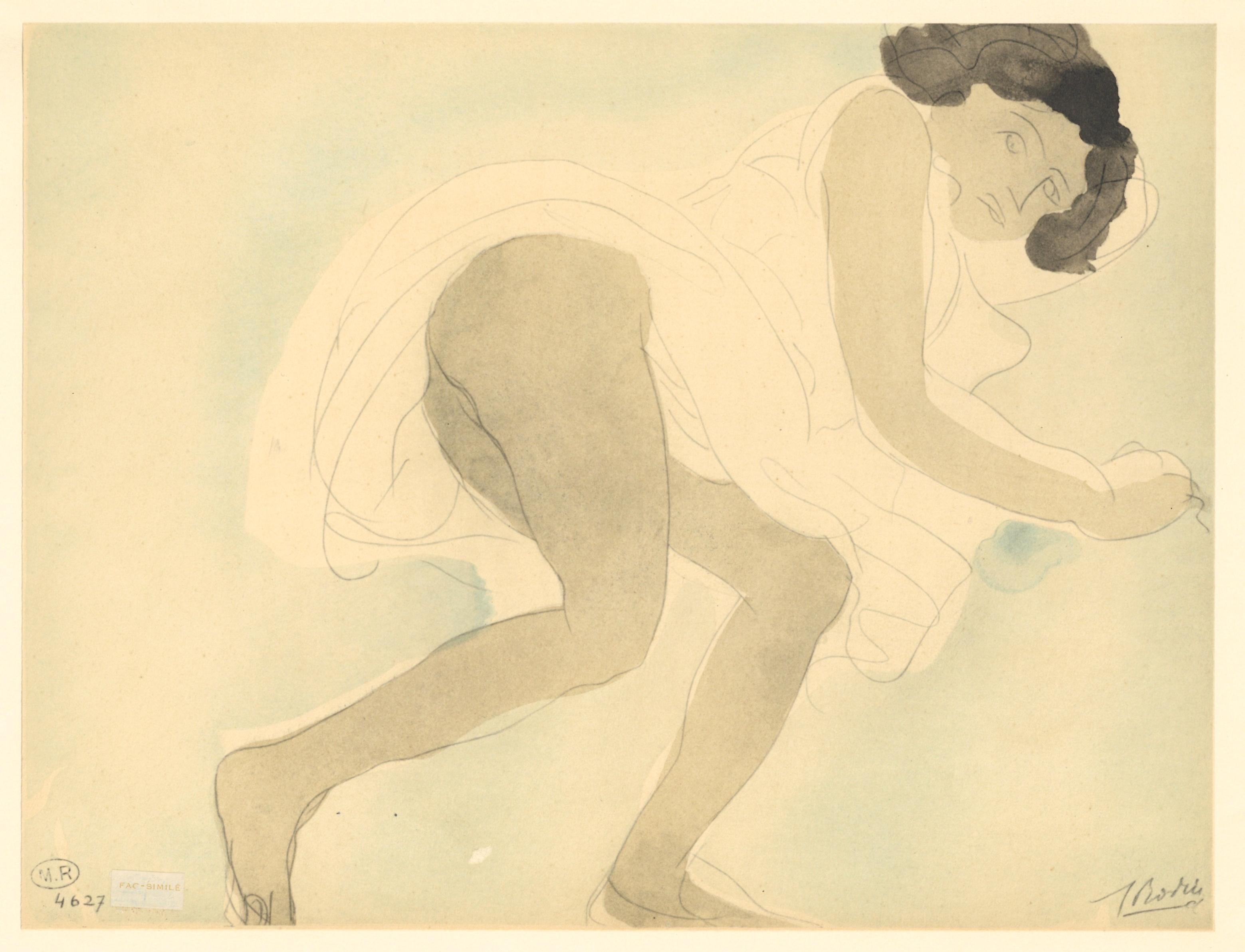 Lithograph and stencil on vélin pur fil paper. Inscription: unsigned and unnumbered, as issued. Good condition. Notes: From the folio, La Varende, Rodin, 1944. Published by Éditions Rombaldi, Paris, under the direction of René Gas, Paris; printed by
