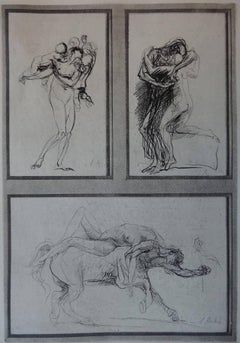 Three mythological studies - Plate signed etching (1897)