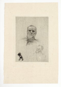 "Victor Hugo de face" original drypoint