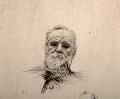 Victor Hugo, de Face (State 5), Impressionistische Radierung von Auguste Rodin