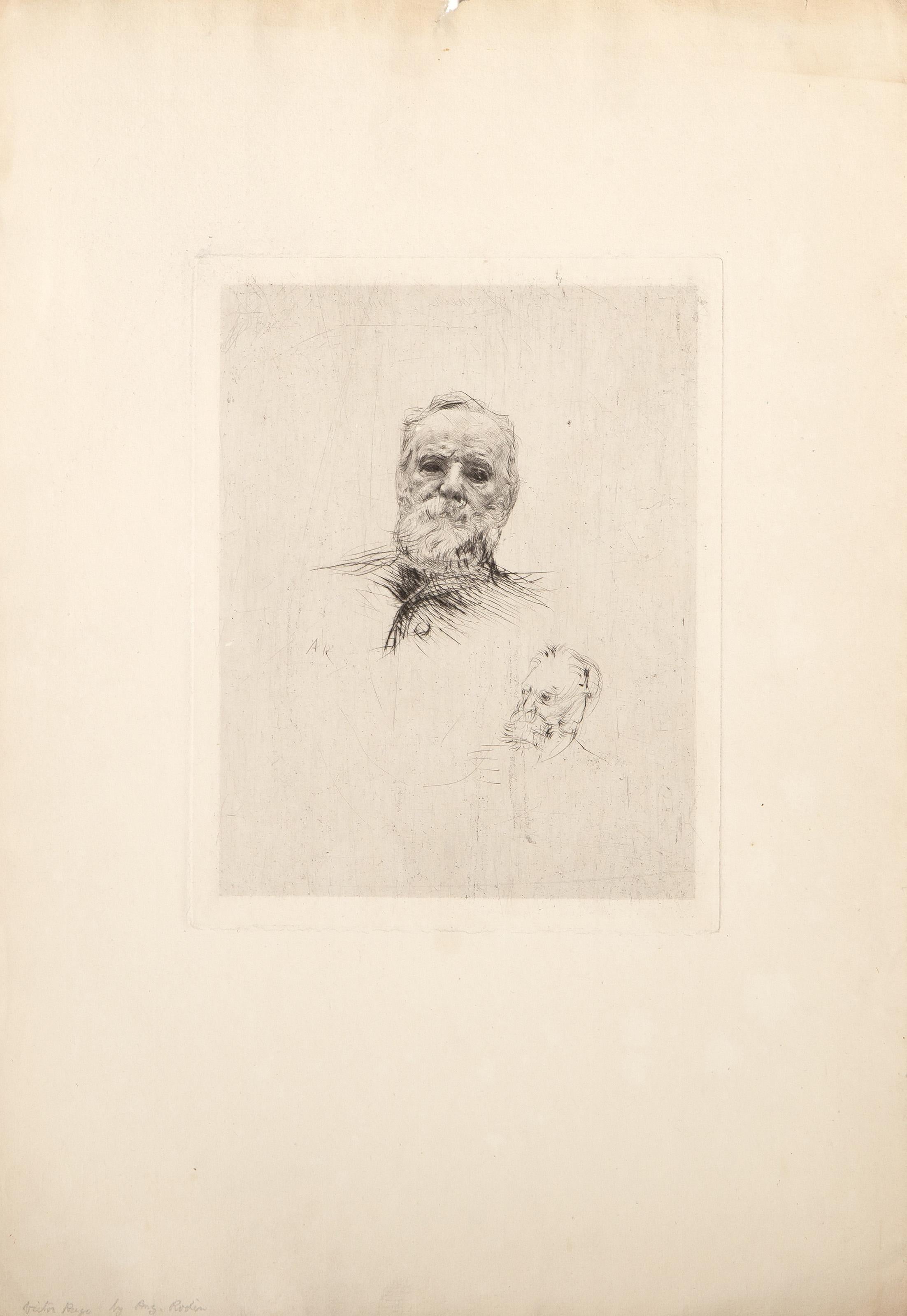 Victor Hugo, de Face (State 5), Impressionist Etching by Auguste Rodin For Sale 2