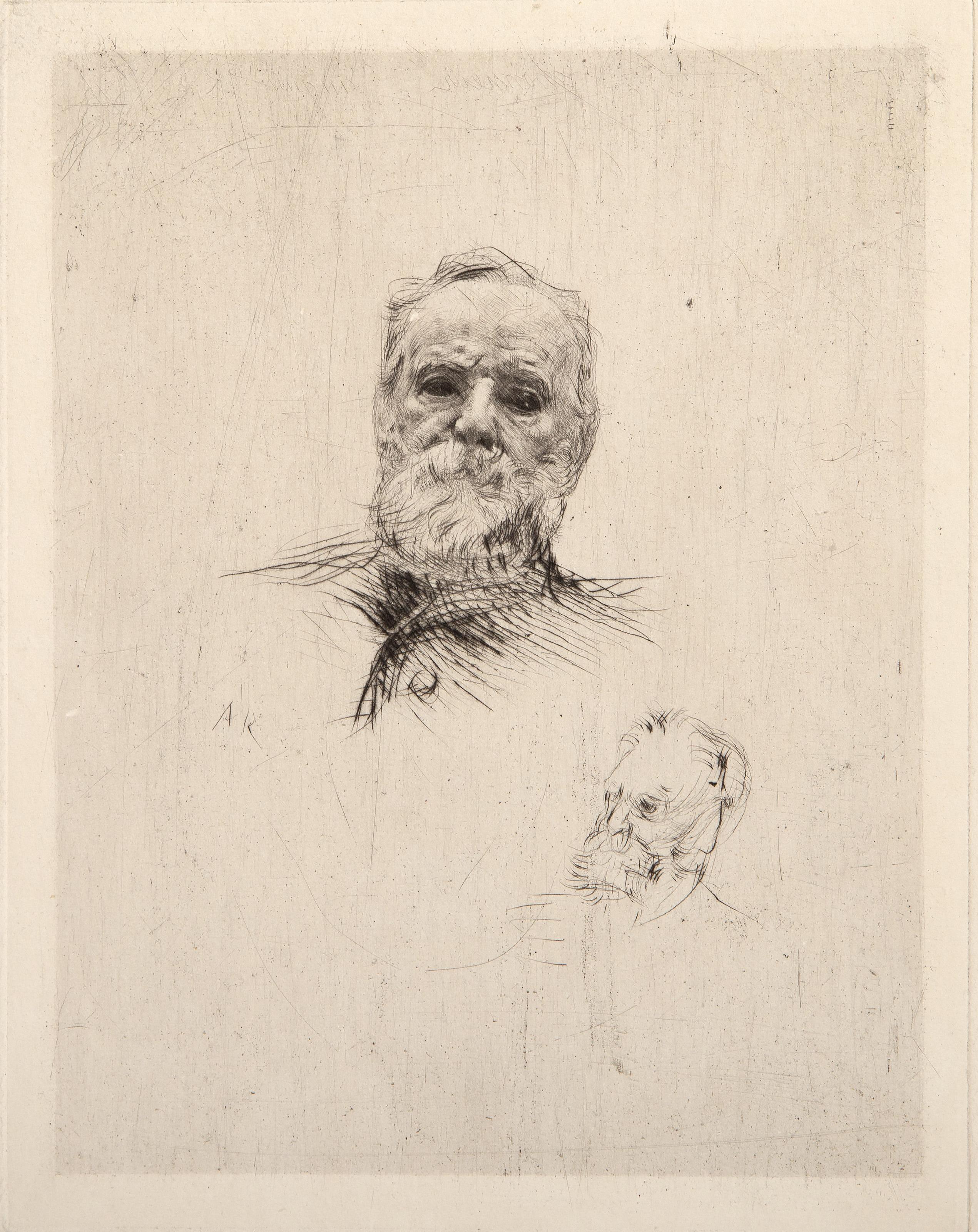  Auguste Rodin, French (1840 - 1917) -  Victor Hugo, de Face (State 5), Year: 1885, Medium: Etching on Arches, signed in the plate, Edition: 60, Image Size: 8 x 6.25 inches, Size: 17.5 x 12 in. (44.45 x 30.48 cm), Reference: Thorson 50, Description:
