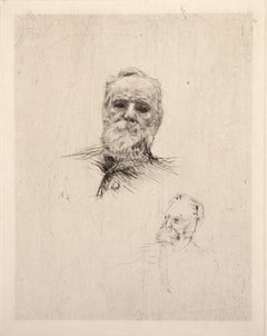 Victor Hugo, de Face (Estado 5), Grabado impresionista de Auguste Rodin
