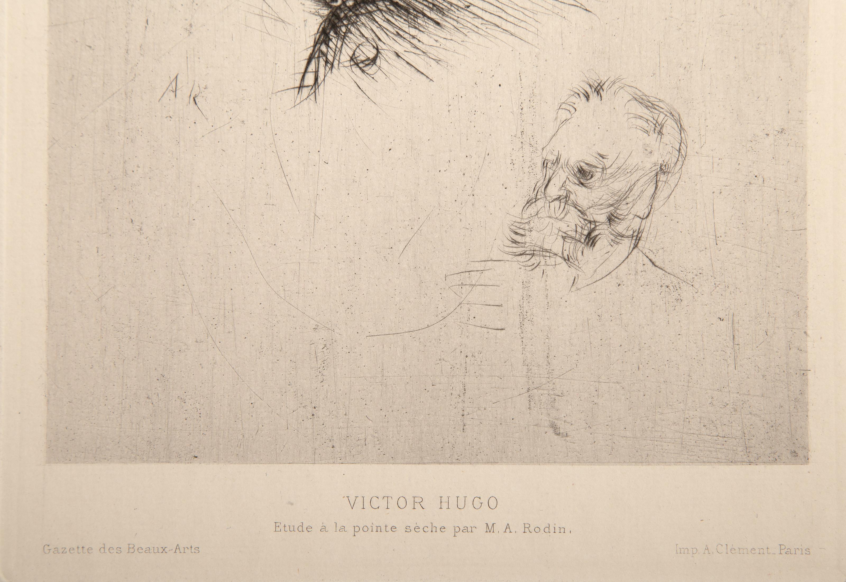 Victor Hugo, de Face (State 6), Impressionist Etching by Auguste Rodin For Sale 2
