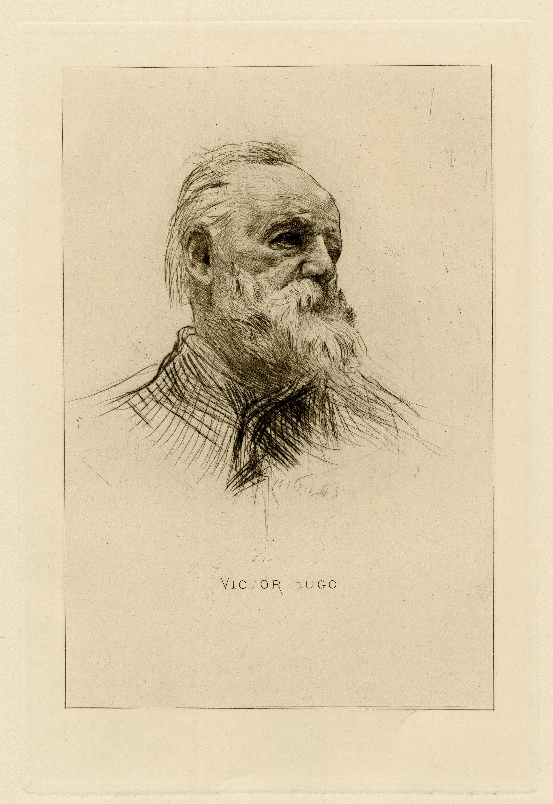 Auguste Rodin Figurative Print - Victor Hugo, de trois quarts