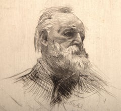Victor Hugo, de Trois Quarts State Four, Impressionist Etching by Auguste Rodin