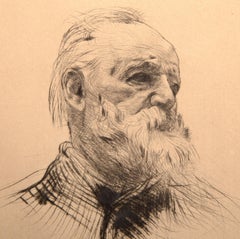 Victor Hugo, de Trois Quarts State Six, Impressionist Etching by Auguste Rodin