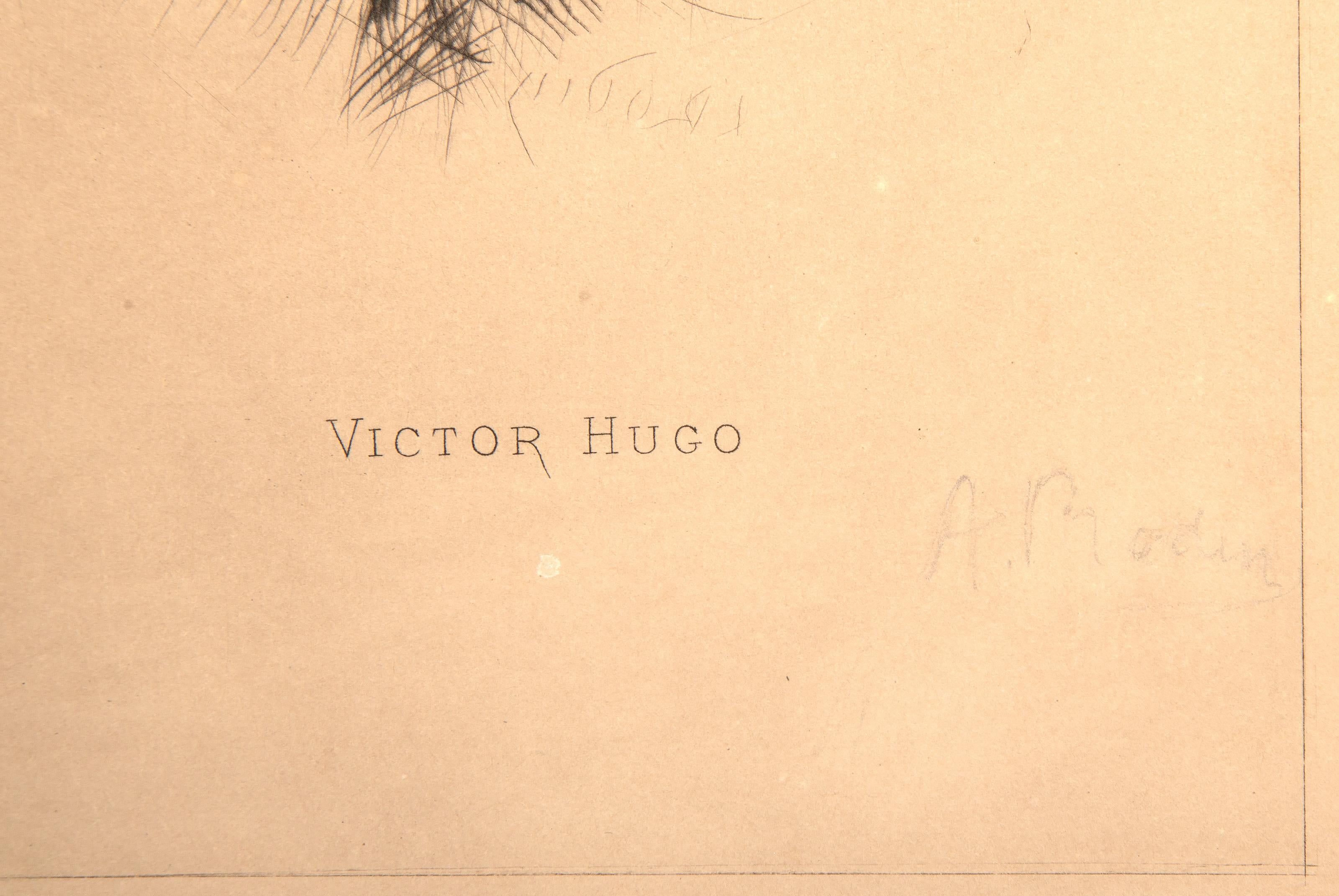 Victor Hugo, de Trois Quarts State Six, Impressionist Etching by Auguste Rodin 2