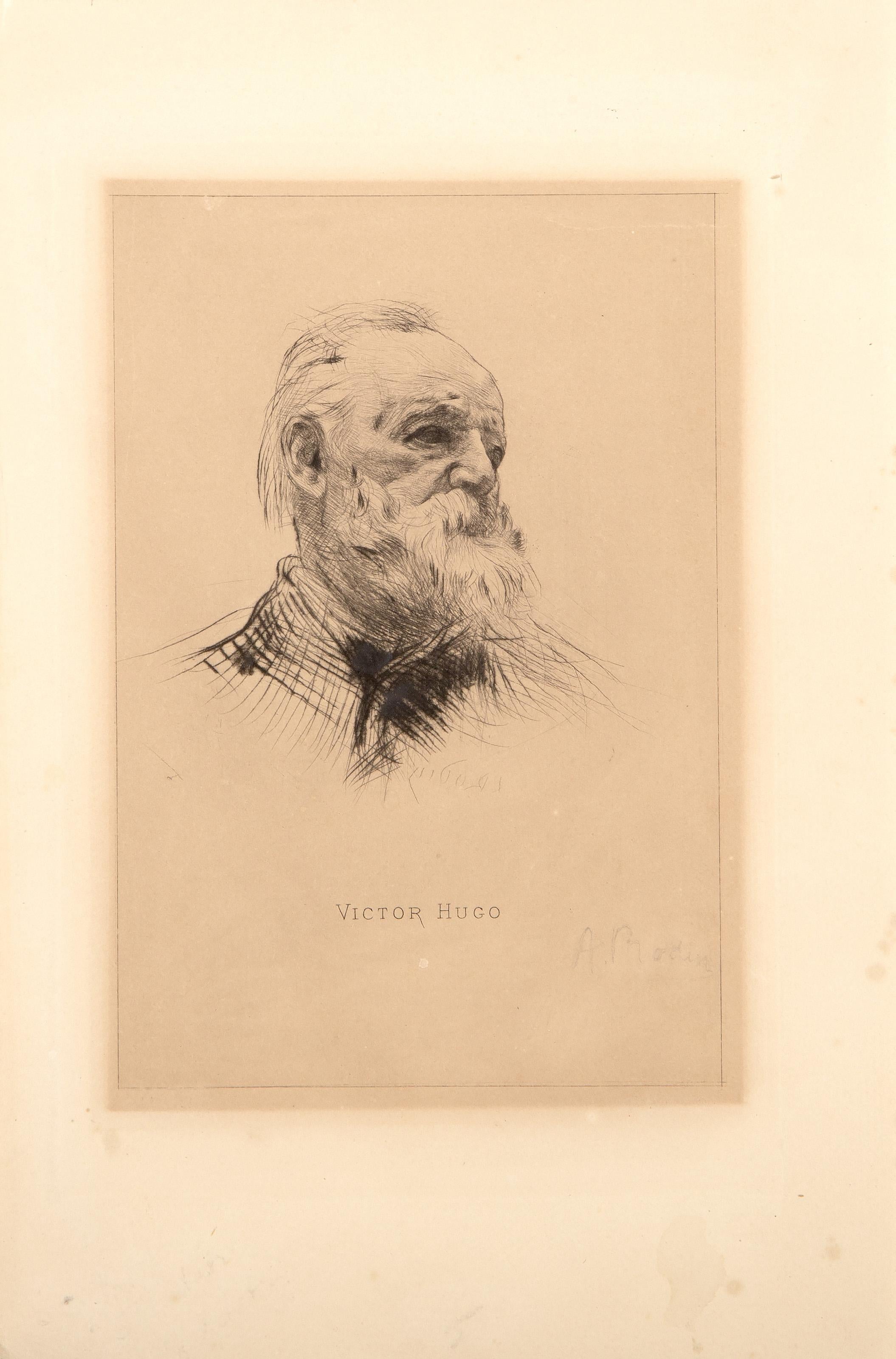 Victor Hugo, de Trois Quarts State Six, Impressionist Etching by Auguste Rodin 3