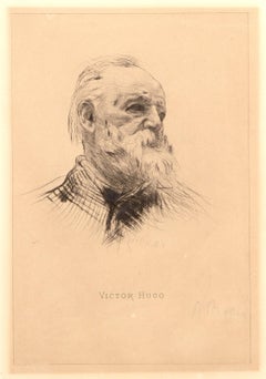 Victor Hugo, de Trois Quarts State Six, Impressionistische Radierung von Auguste Rodin