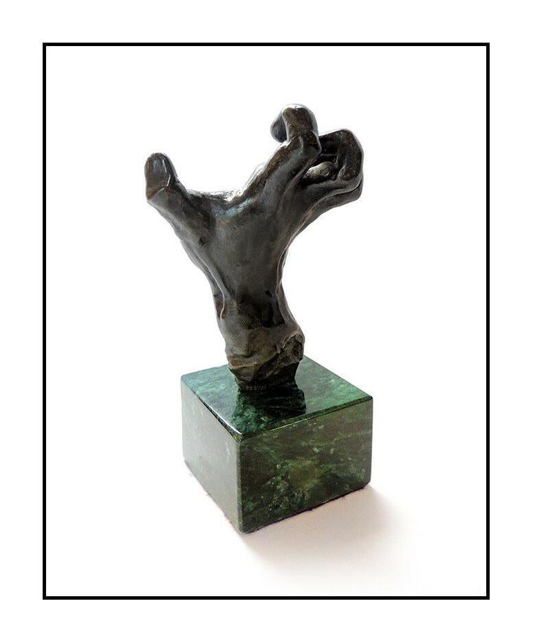 Auguste Rodin Clenched Hand Bronze Sculpture Signed Gantz Foundry Authentic Art 2