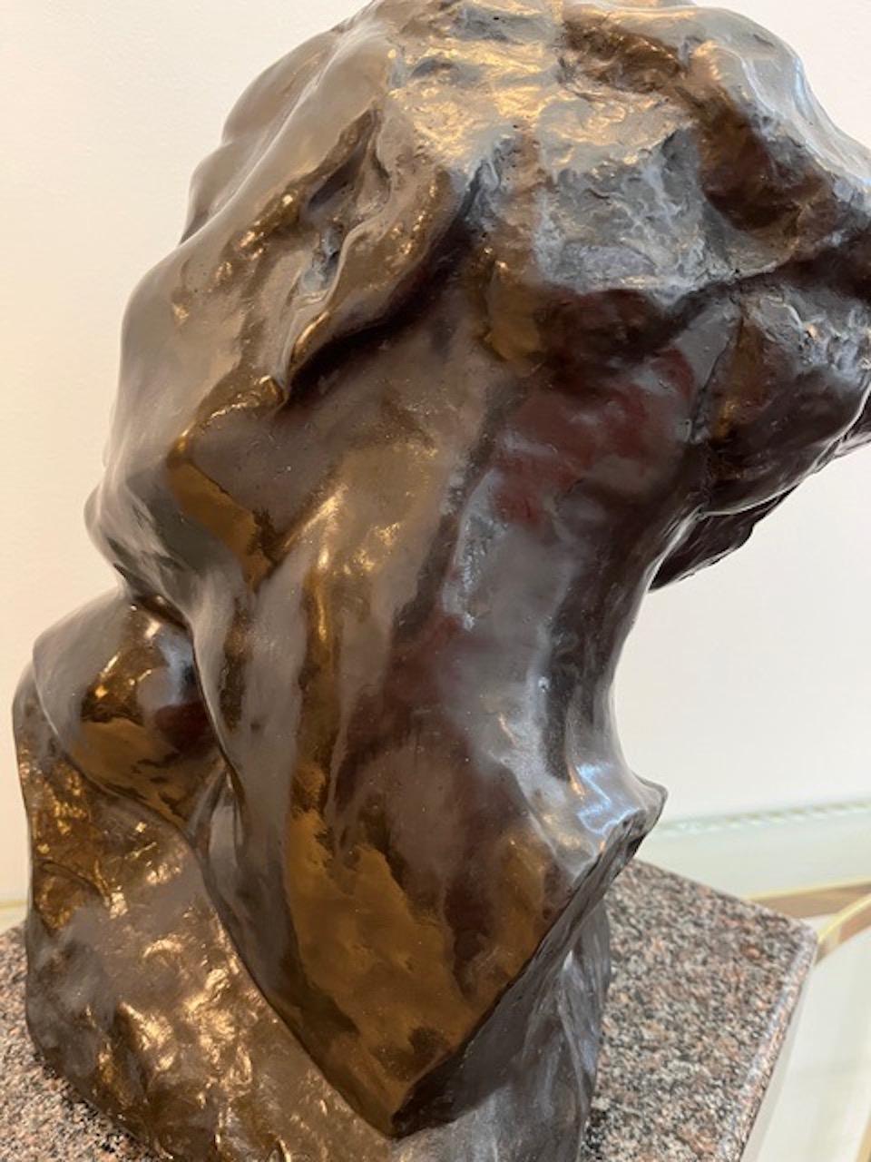 Cabeza de la Lujuria (Tete de la Luxure) - Figurative Sculpture Oro de Auguste Rodin