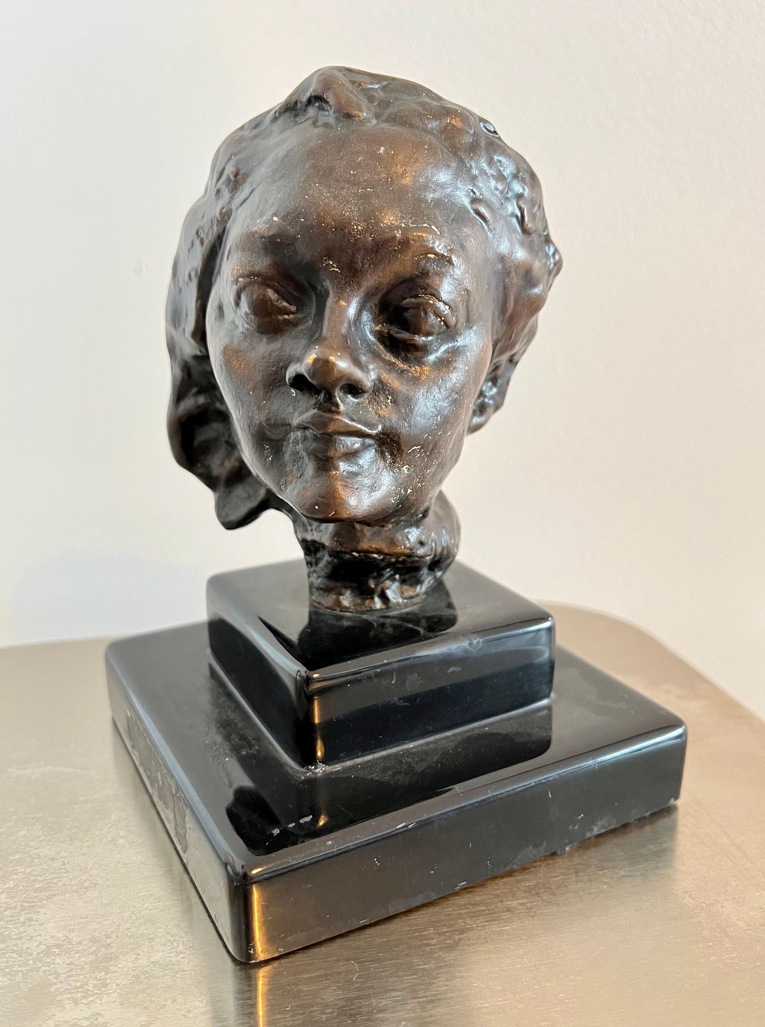 Petite sculpture en bronze moulé d'après Rodin « Pleite tete au nez rétrousse » en vente 8