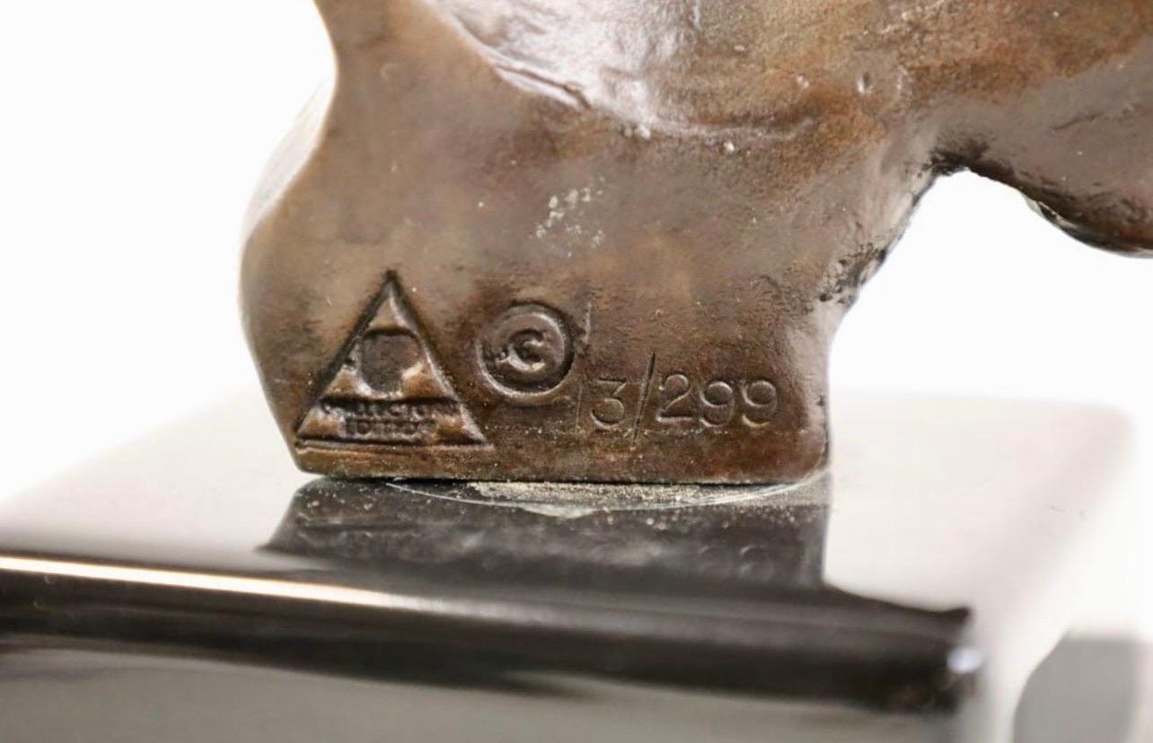 Kleine Bronzeskulptur eines gegossenen Kopfes aus Bronze nach Rodin „Petitite tete au nez retrousse“ im Angebot 9