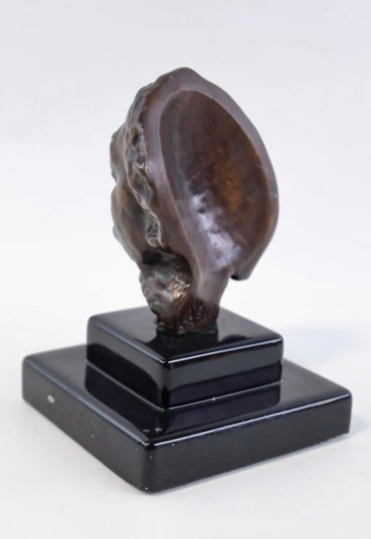 Small Bronze Sculpture Cast Head After Rodin 