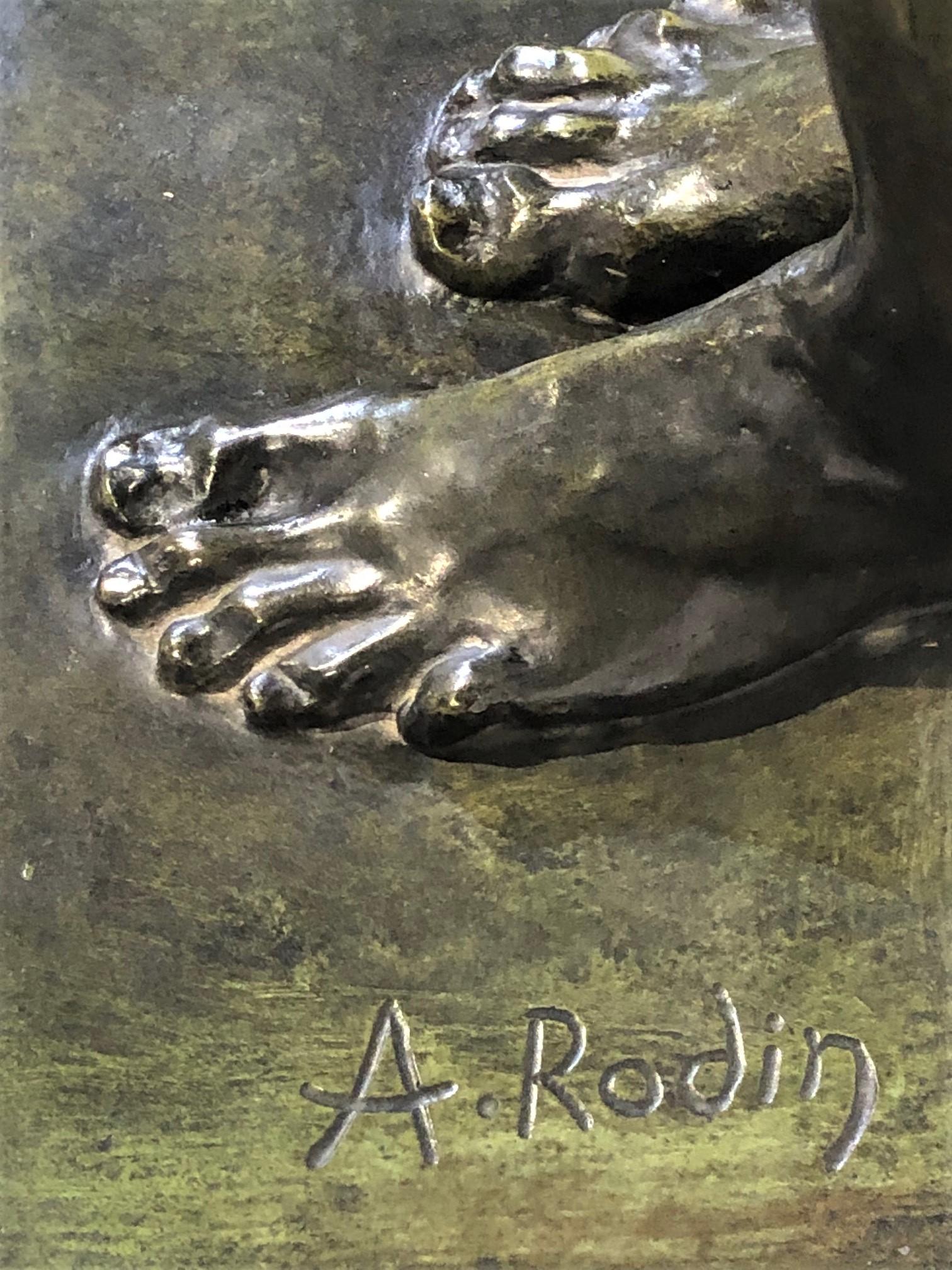 Auguste Rodin, âge du bronze, statue d'un nu masculin en bronze patiné récupérée, XXe siècle en vente 4
