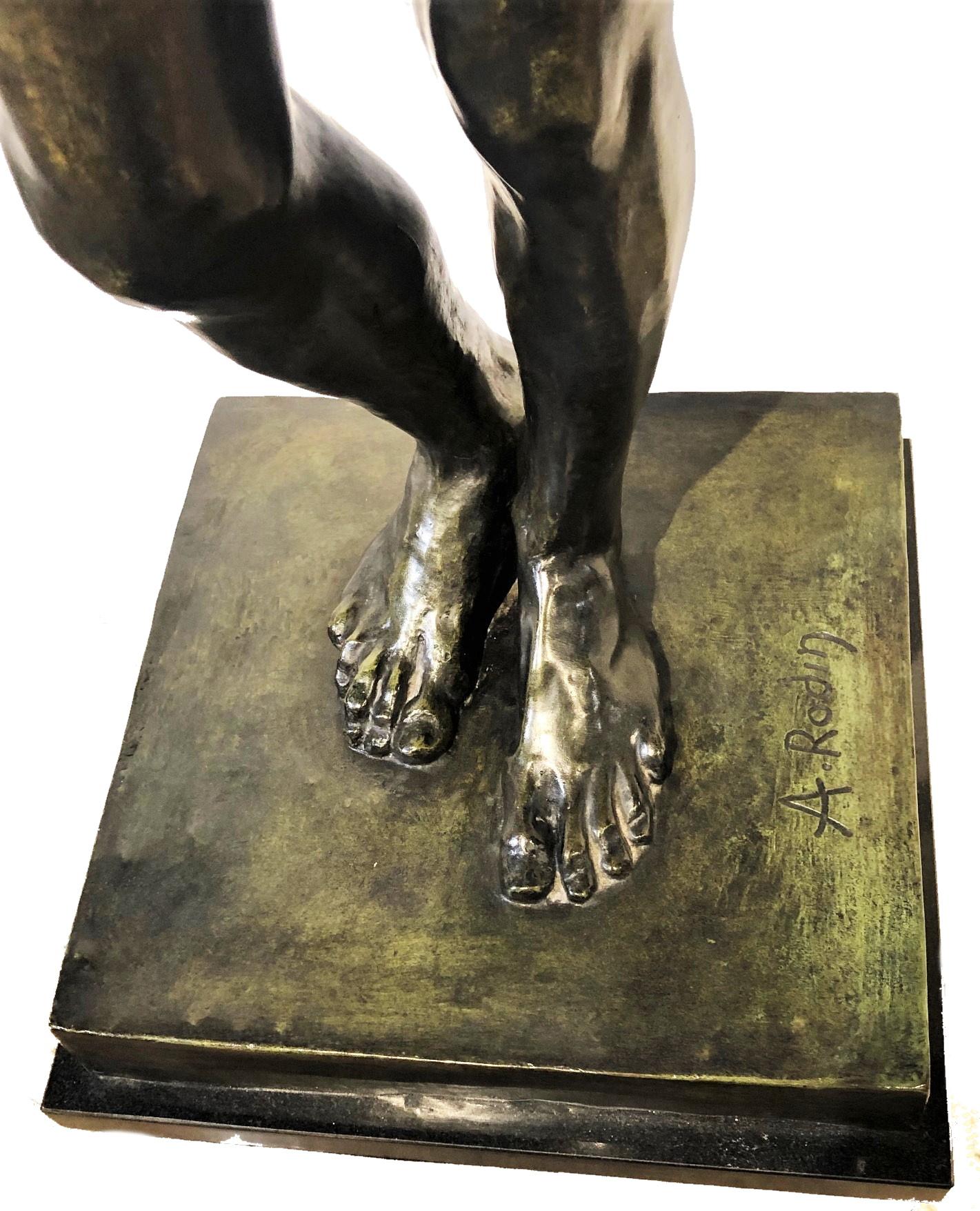 Auguste Rodin, Zeitalter der Bronze, männlicher Aktstatue aus patinierter Bronze, Re-Cast, XX. Jahrhundert. im Zustand „Gut“ im Angebot in New York, NY