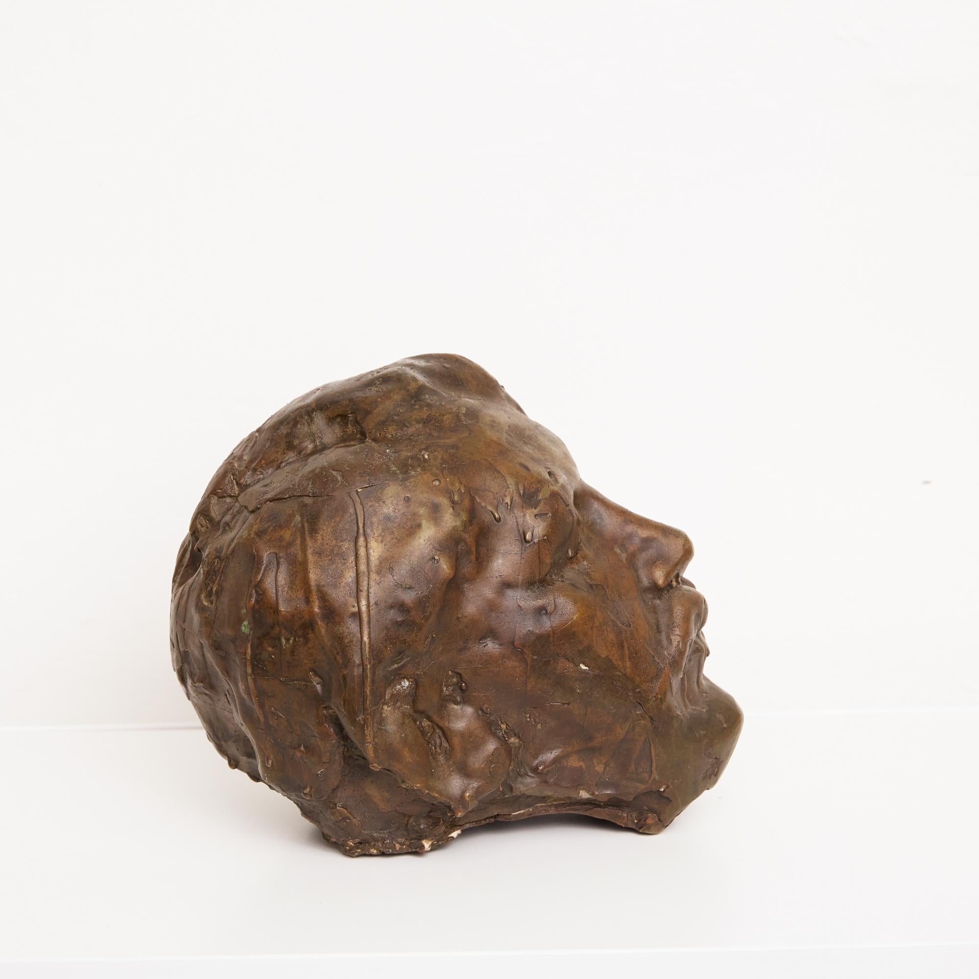 20th Century Auguste Rodin Style Cast Bronze Head Sculpture