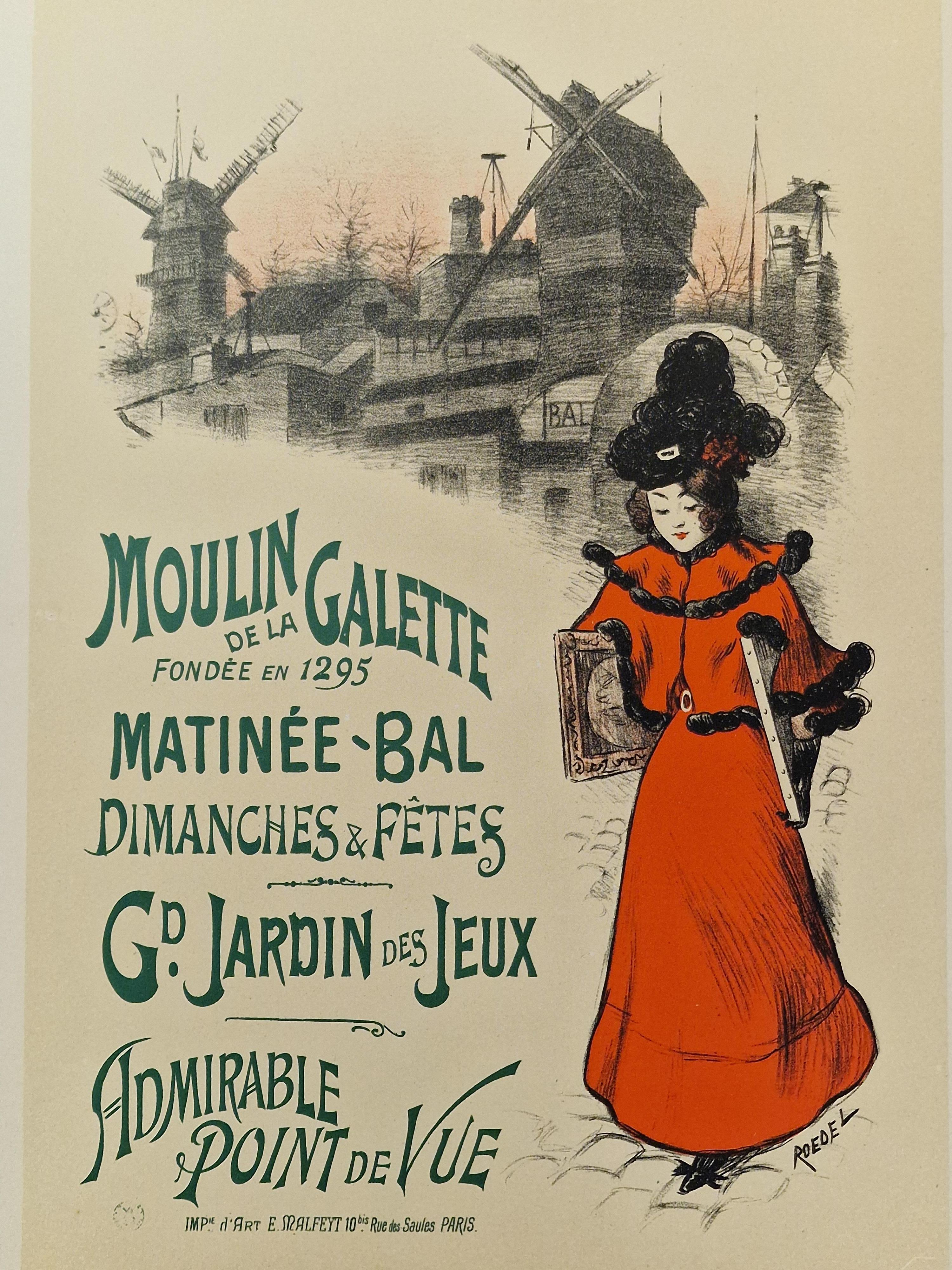 Auguste Roedel Print - Moulin de la Galette. 