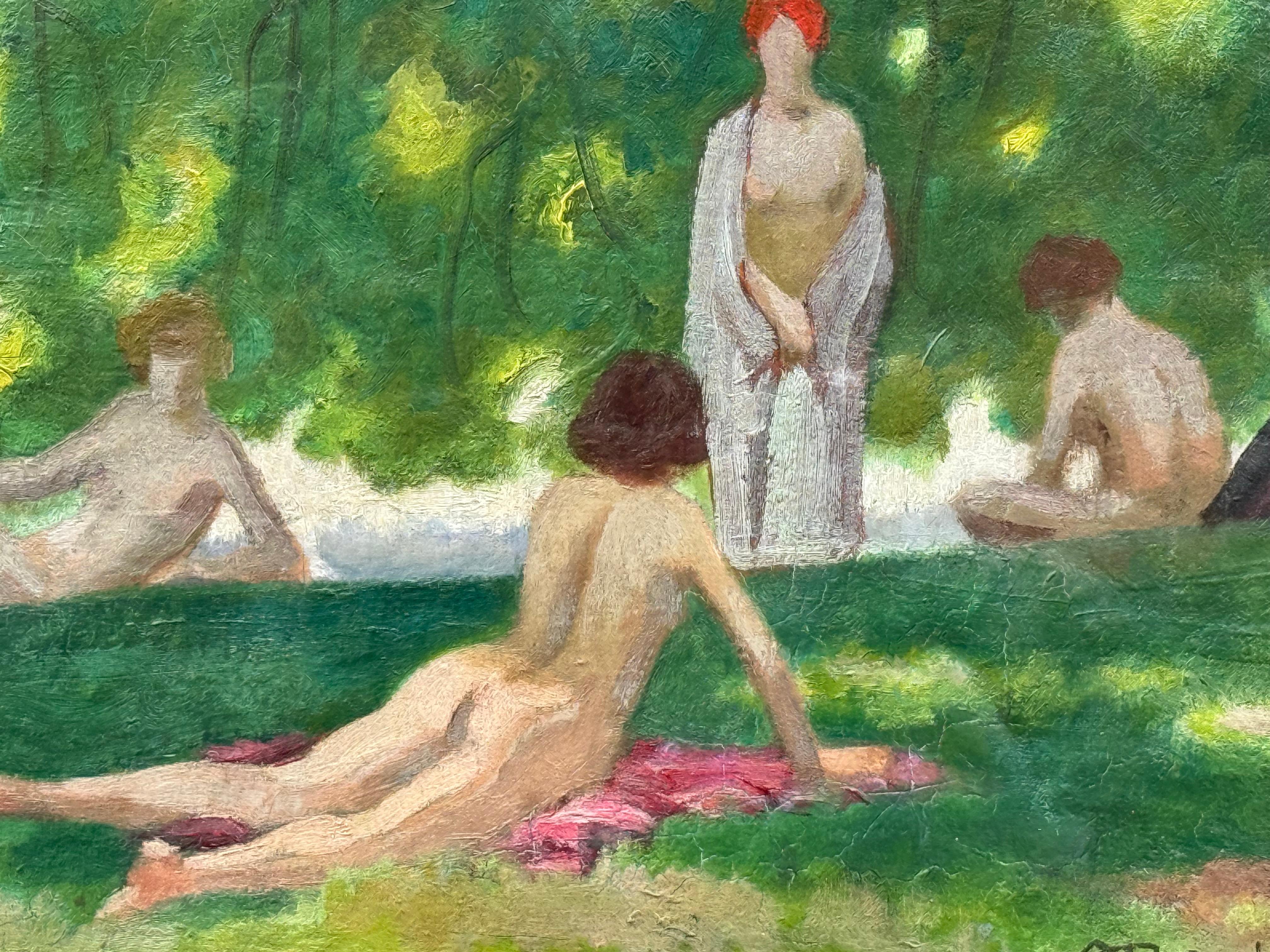 “The Sun Bathers” (Moderne), Painting, von Auguste Roubille