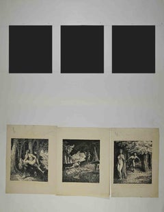 ‎Echo et Narcisse - Lithograph by Auguste Roubille - 1911