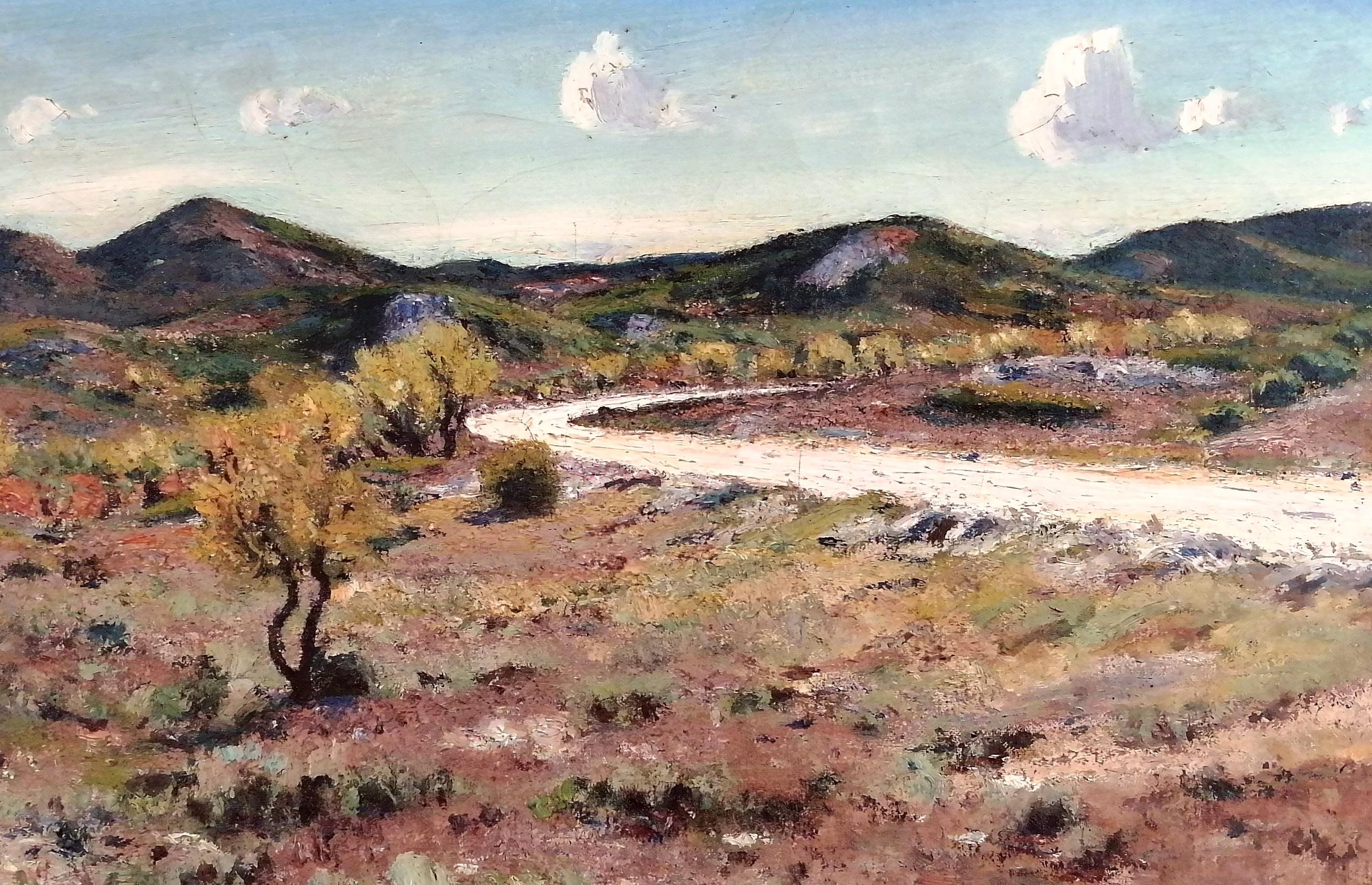 A beautiful early 20th century French impressionist oil on canvas depicting a landscape in Provence, by Auguste Roure.

Excellent quality work by this popular Avignon born artist who was known as the painter of the Garrigue, which we see superbly