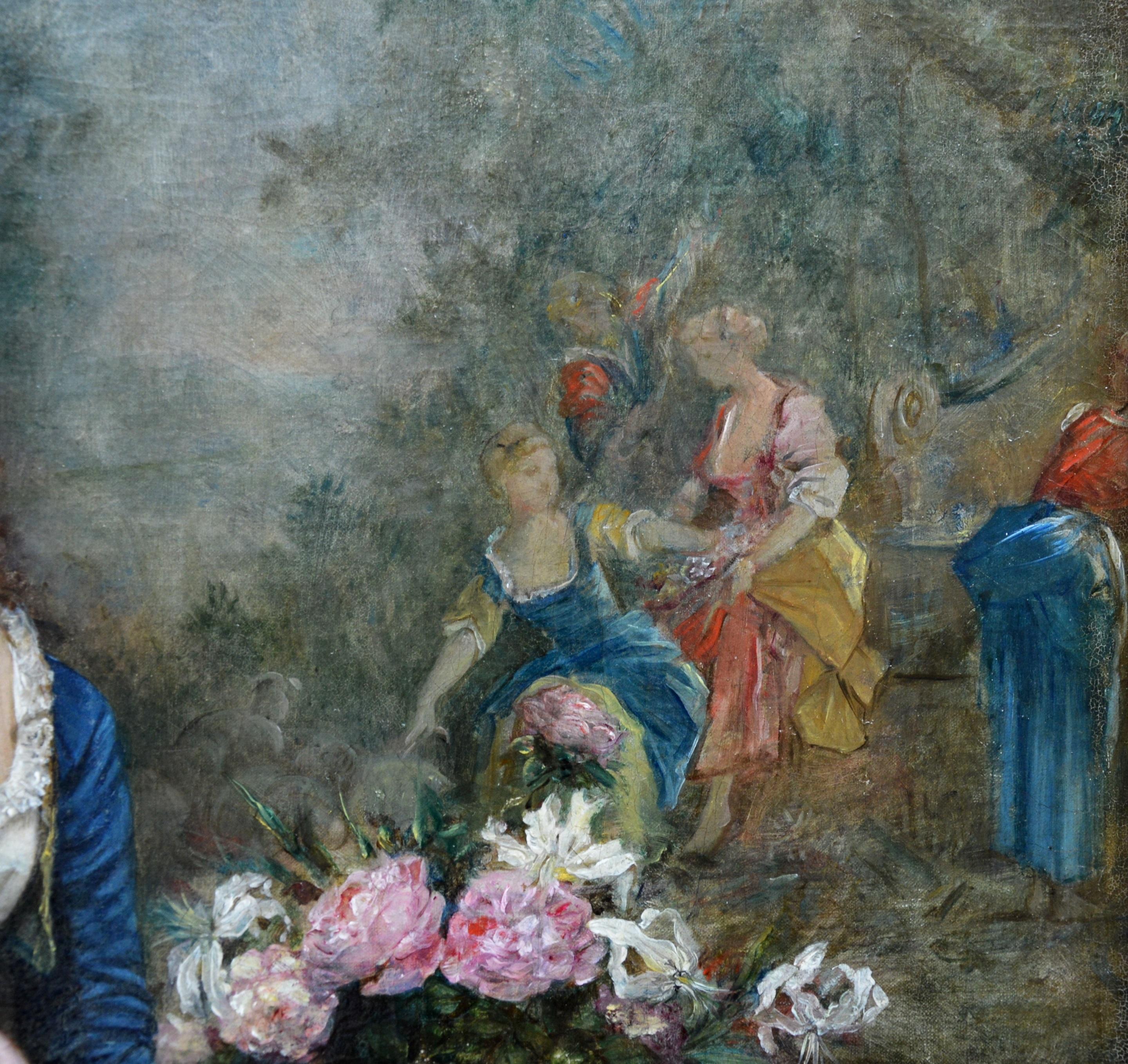 Dichiarazione d'amore - Ritratto a olio su tela della French Belle Epoque del 19° secolo 3