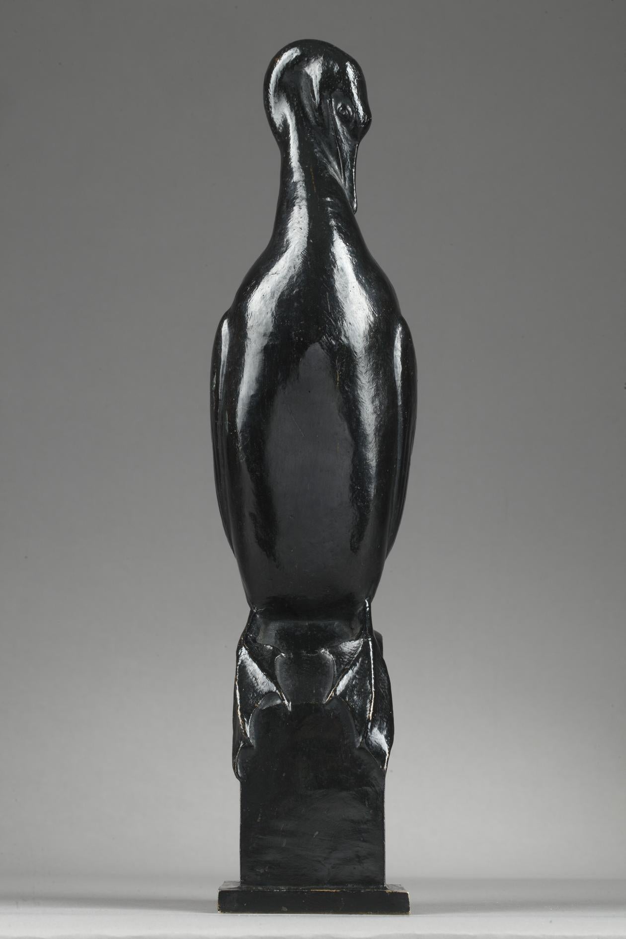 Cormorant - French School Sculpture by Auguste Trémont