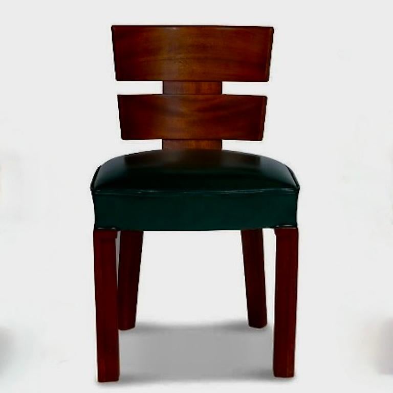 Art déco Auguste Vallin (1881- 1967) Ensemble de 8 chaises modernistes en vente