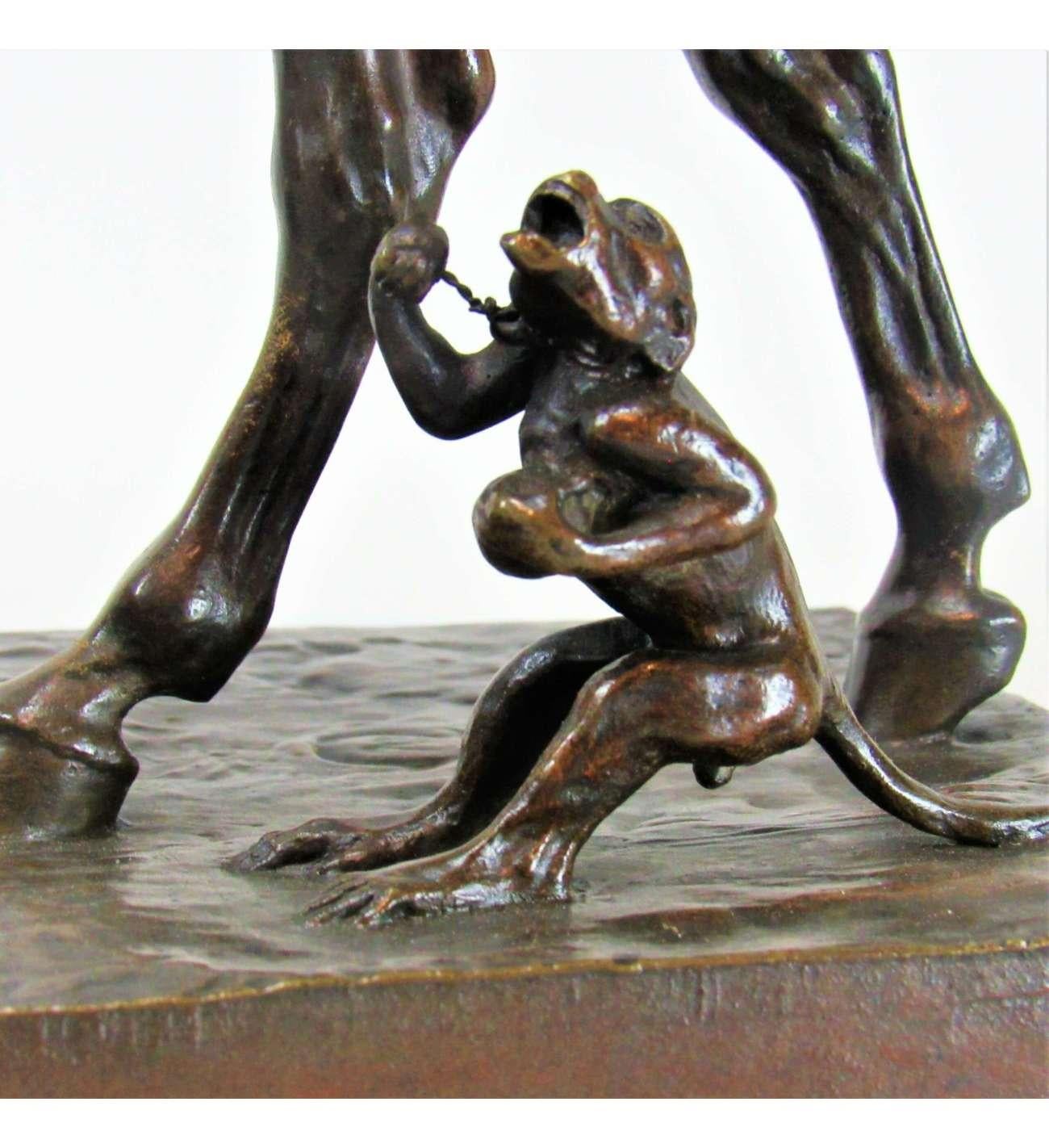 Vimar Auguste (1851-1916)+bronze, Bohemian horse and monkeys For Sale 1