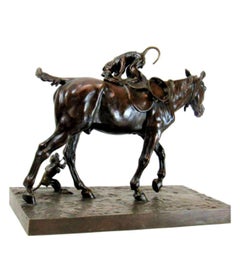 Vimar Auguste (1851-1916)+bronze, Bohemian horse and monkeys