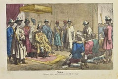 Anciennes coutumes africaines - Lithographie d'Auguste Wahlen - 1844