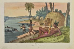Antique Ancient African Customs - Lithograph by Auguste Wahlen - 1844