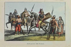 Ancient Warriors of Germany - Lithograph by Auguste Wahlen - 1844
