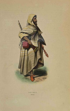 Antique Arabe Bedouin - Lithograph by Auguste Wahlen - 1844