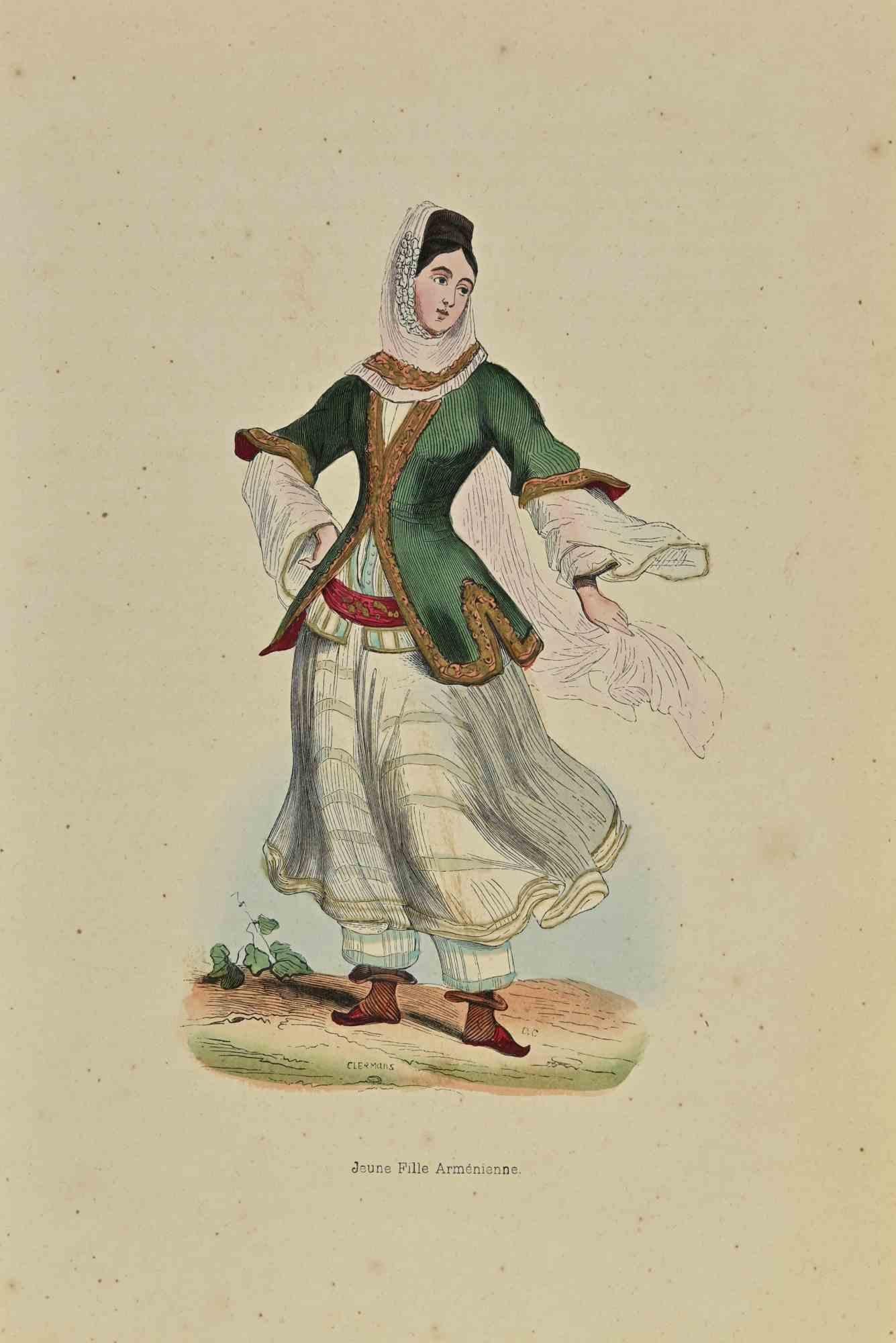 Armenian Girl is a lithograph made by Auguste Wahlen in 1844.

Hand colored.

Good condition.

At the center of the artwork is the original title "Jeune Fille Arménienne".

The work is part of Suite Moeurs, usages et costumes de tous les peuples du