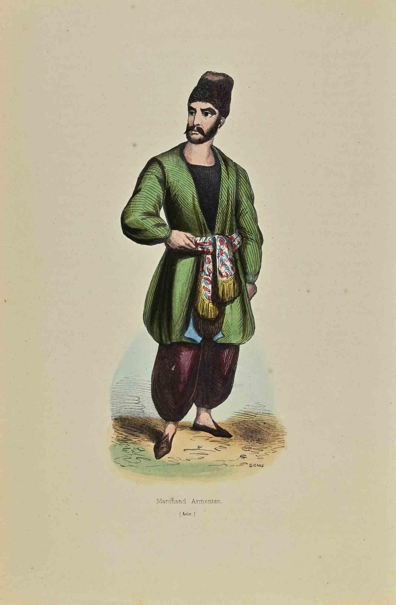 Armenian Merchant is a lithograph made by Auguste Wahlen in 1844.

Hand colored.

Good condition.

At the center of the artwork is the original title "Marchand Armenien".

The work is part of Suite Moeurs, usages et costumes de tous les peuples du