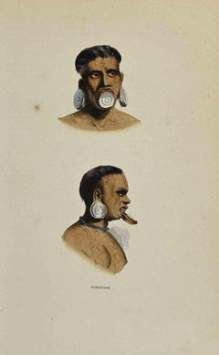 Botocudos - Lithographie von Auguste Wahlen - 1844