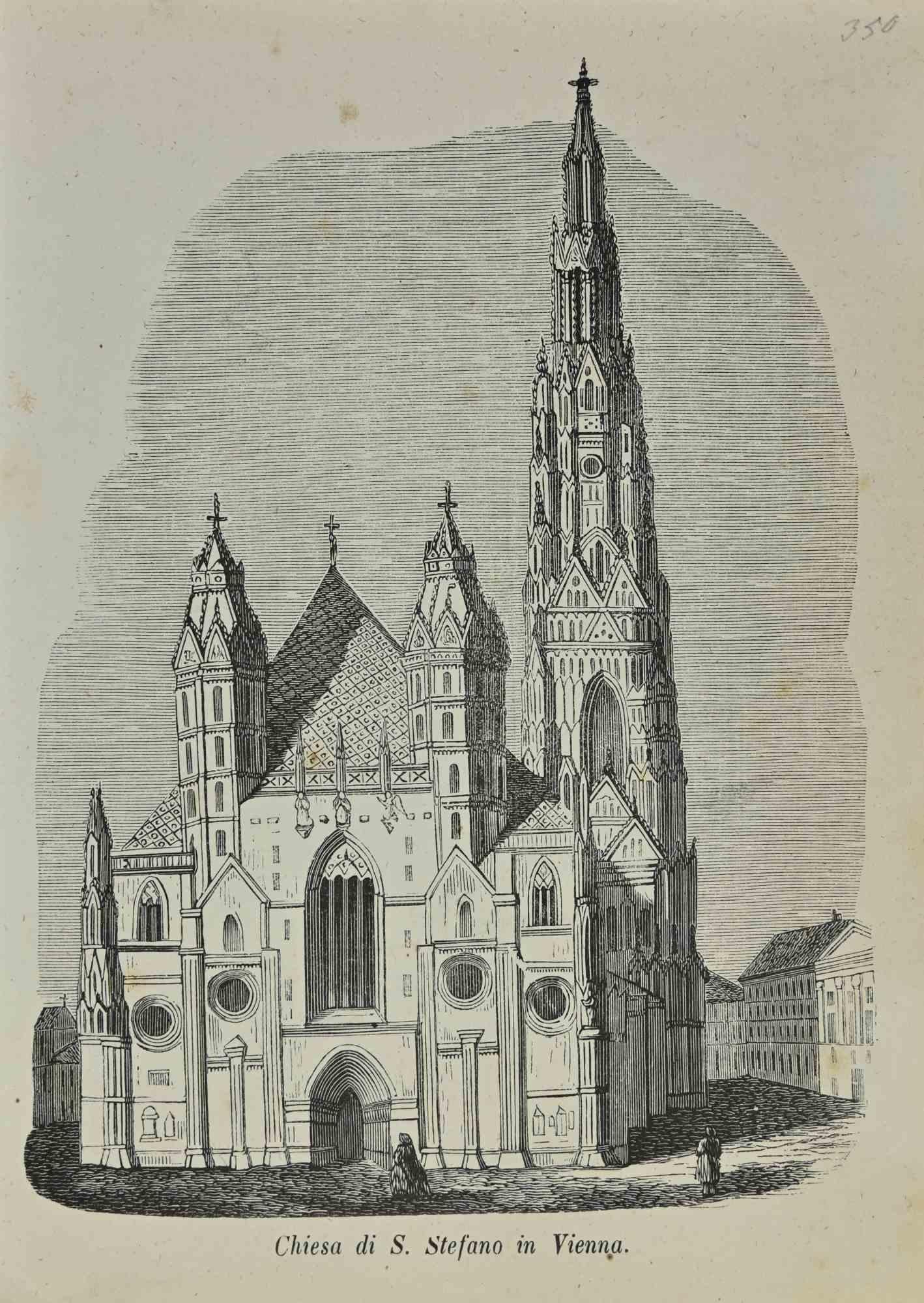 Church's St. Stephen in Wien ist eine Lithographie von Auguste Wahlen aus dem Jahr 1844.

Guter Zustand.

Zeichnung in schwarz-weiß.

Im Zentrum des Kunstwerks steht der Originaltitel "Chiesa di S. Stefano in Vienna".

Das Werk ist Teil der Suite