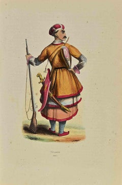 Tscherkesse - Lithographie von Auguste Wahlen - 1844