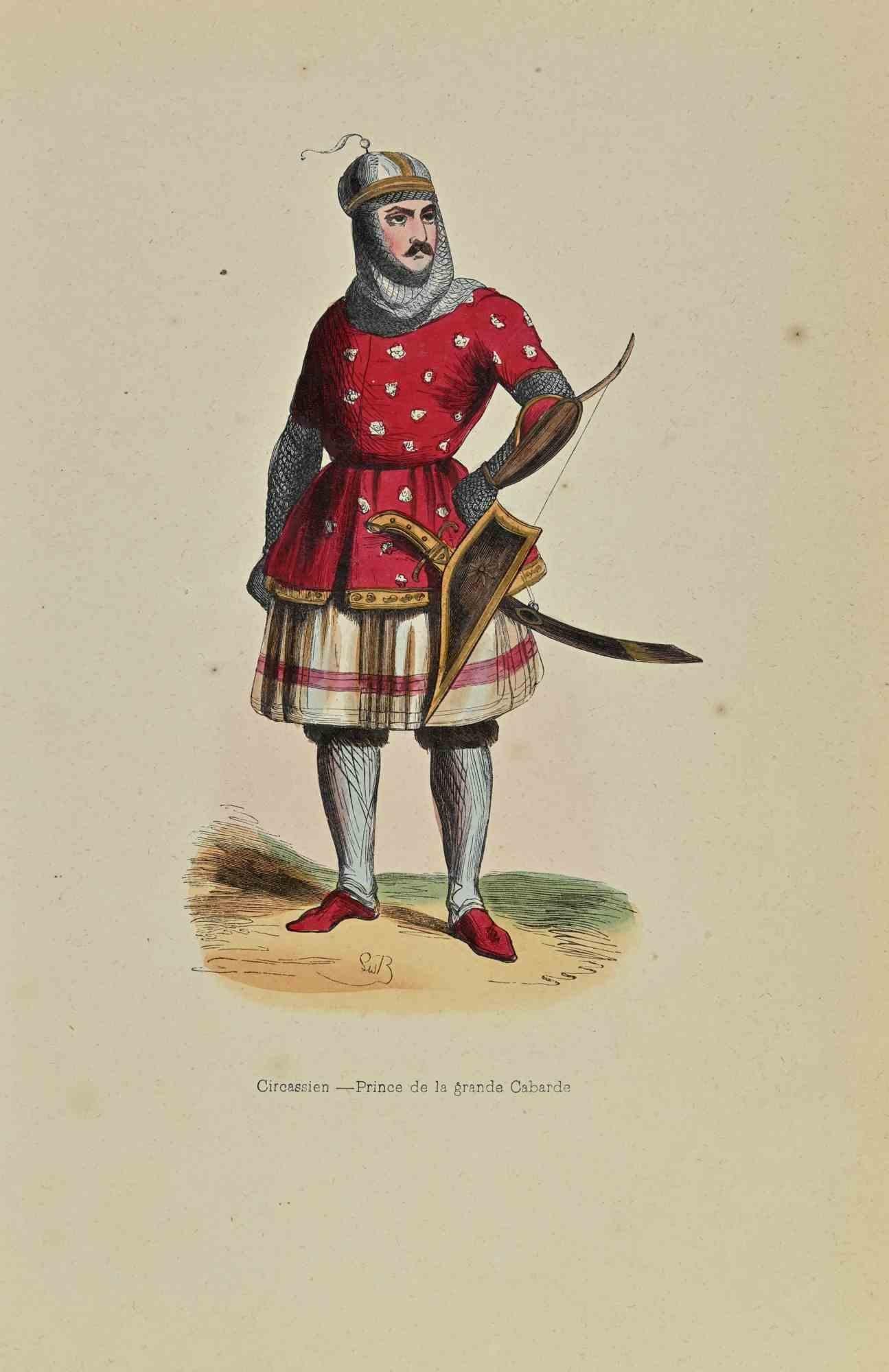 Cirque, Prince de la Great Cabarde - Lithographie d'Auguste Wahlen - 1844