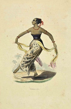 Danseuse a Java - Litografia di Auguste Wahlen - 1844