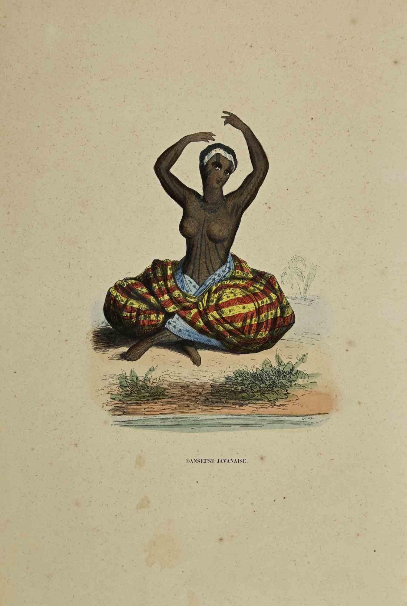 Danseuse Javanaise is a hand colored lithographs realized by Auguste Wahlen in 1844.

Good condition.

The artwork belongs to the Suite Moeurs, usages et costumes de tous les peuples du monde, d'après des documents authentiques et les voyages les