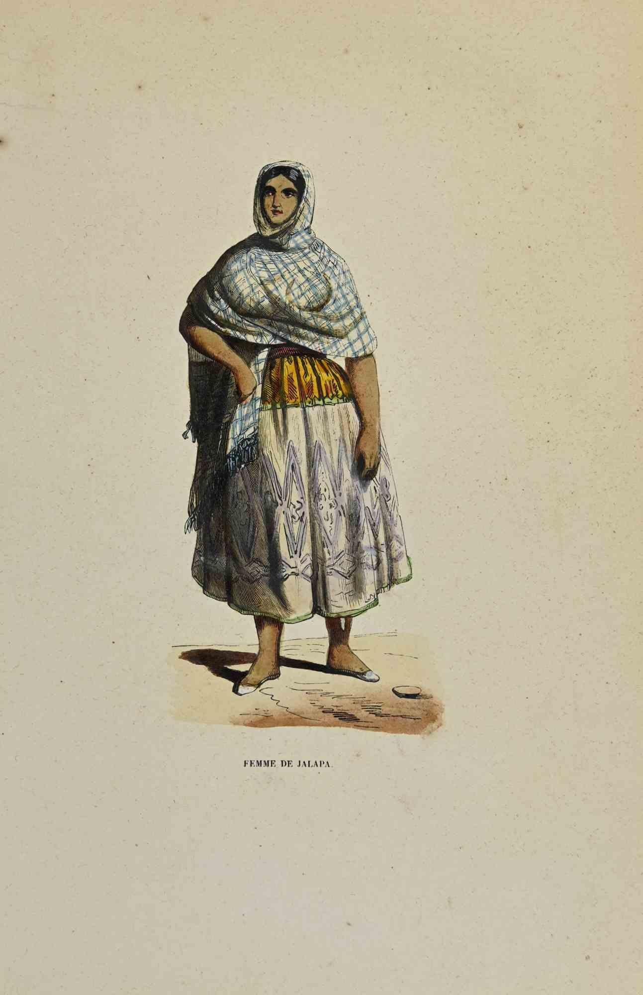 Femme de Jalapa - Lithograph by Auguste Wahlen - 1844