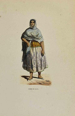 Antique Femme de Jalapa - Lithograph by Auguste Wahlen - 1844