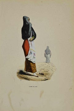 Femme de Lima - Lithographie von Auguste Wahlen - 1844